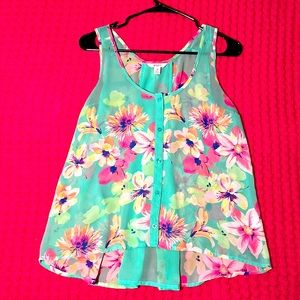 Sheer Flower Tank-Top
